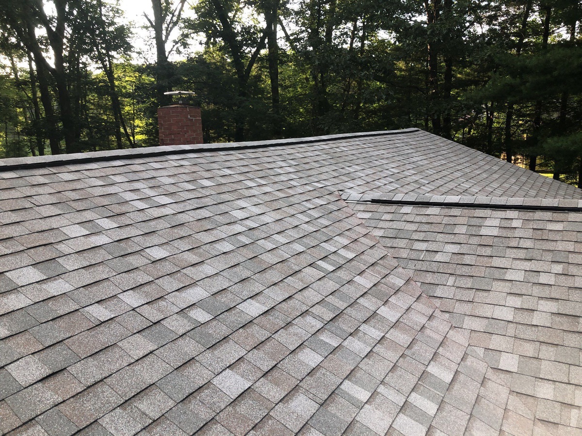 TAMKO Heritage roof field above new gutters East Greenwich RI