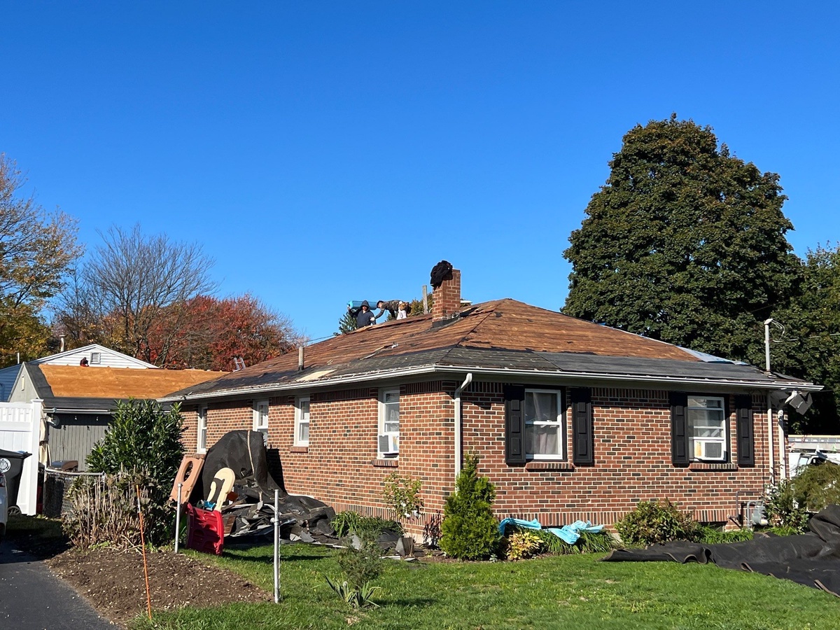 Cranston RI brick ranch after storm damage roof replacement
