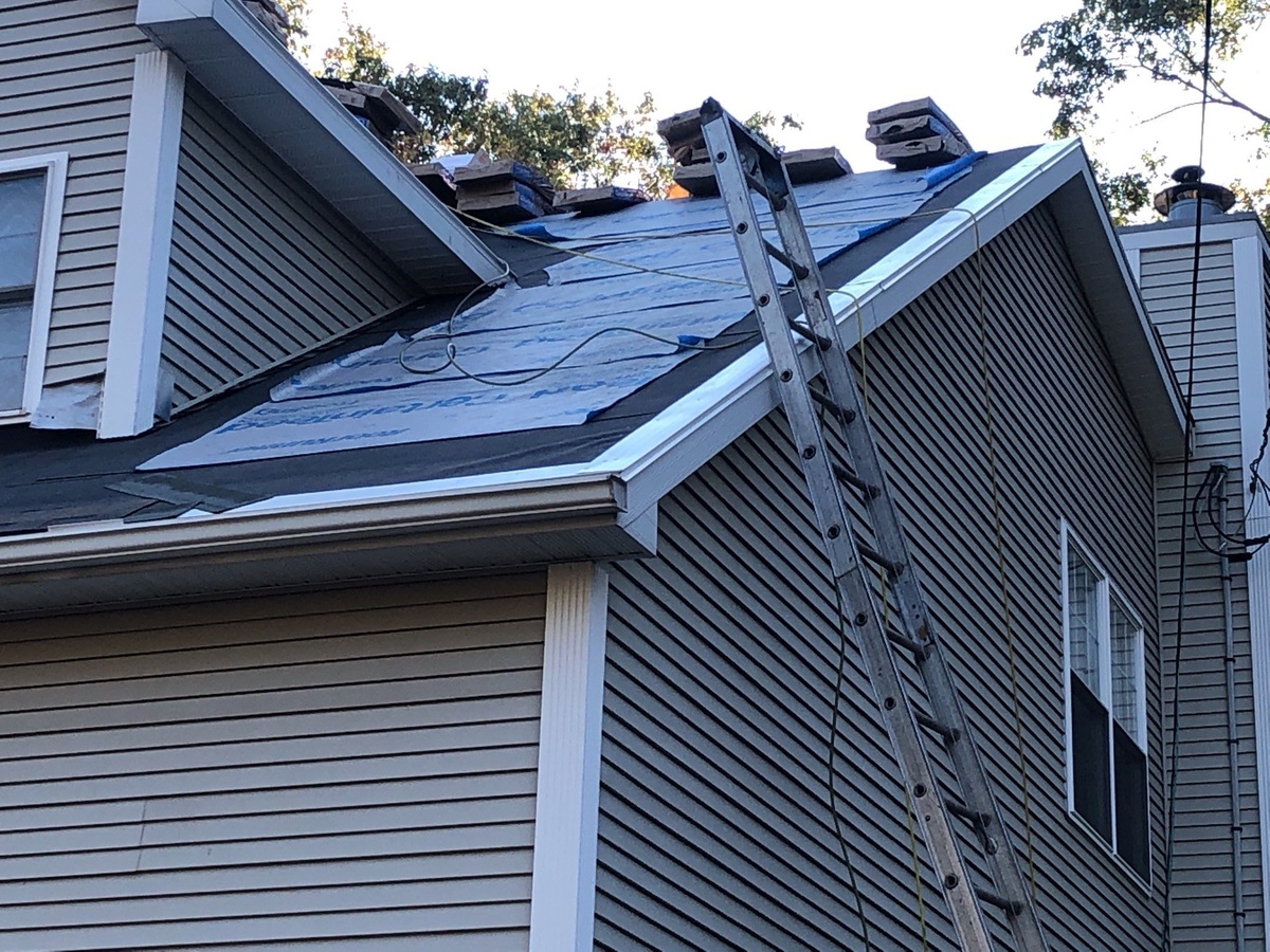 New ridge and vent detail on Landmark PRO roof replacement Exeter RI