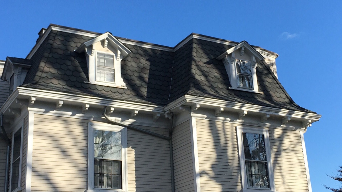 A Newport, RI Mansard Reroofed — CertainTeed Carriage House Designer Shingles in Colonial Slate