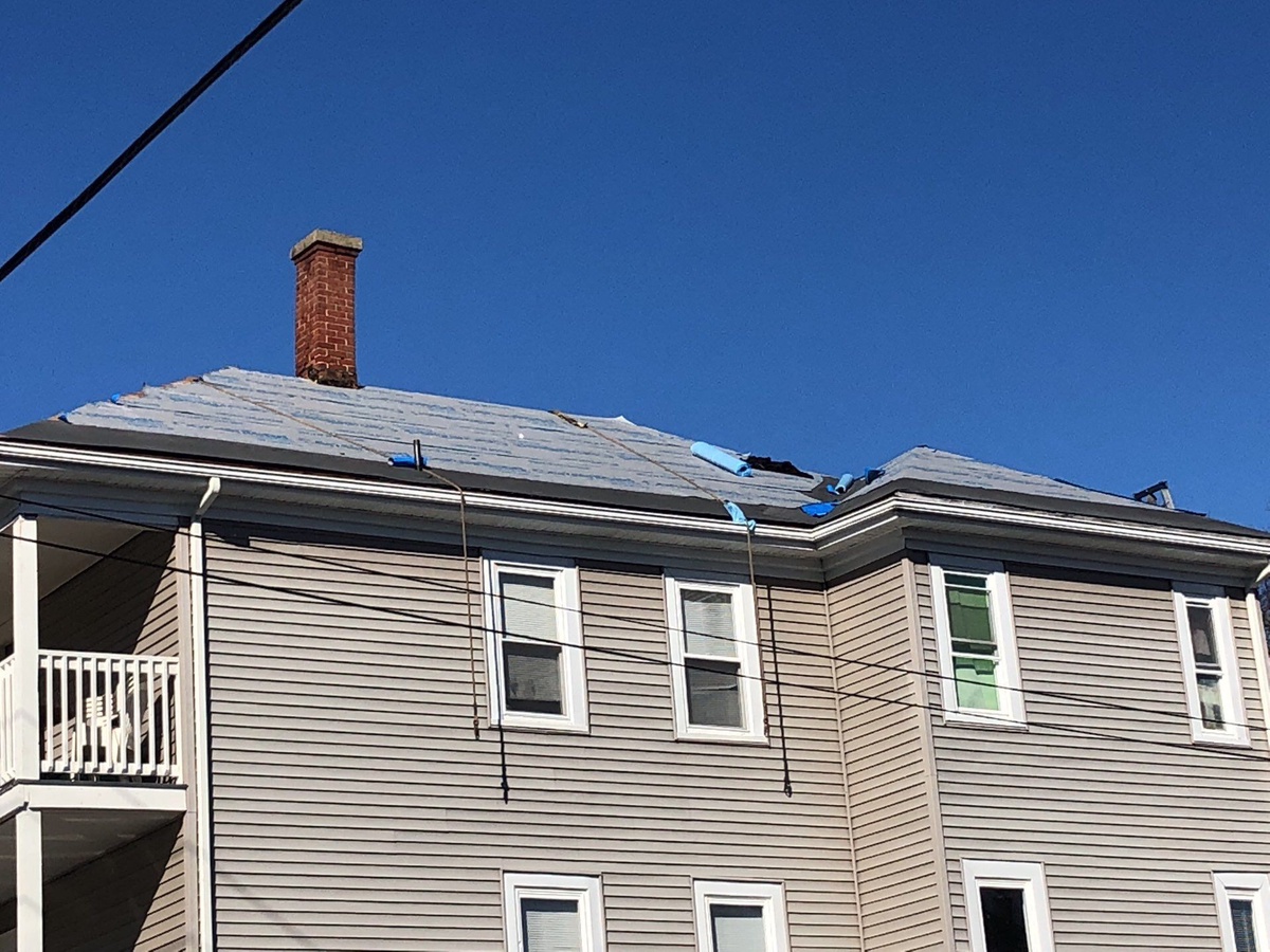 A 100-Year-Old Lincoln, RI Roof Rebuilt — New Plywood Deck, Chimney Repointing, and Landmark in Pewterwood