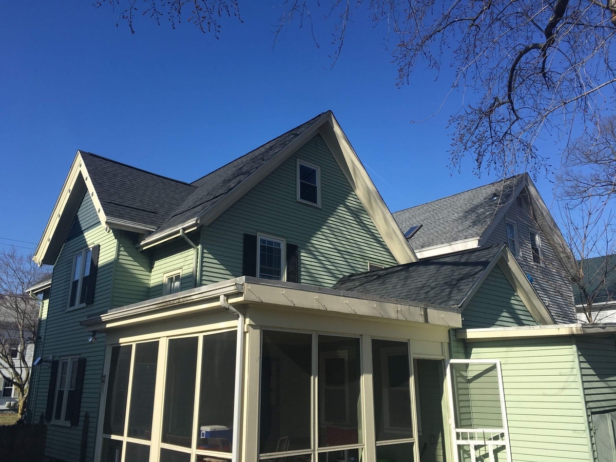 Completed Moire Black roof over Lincoln sunroom addition