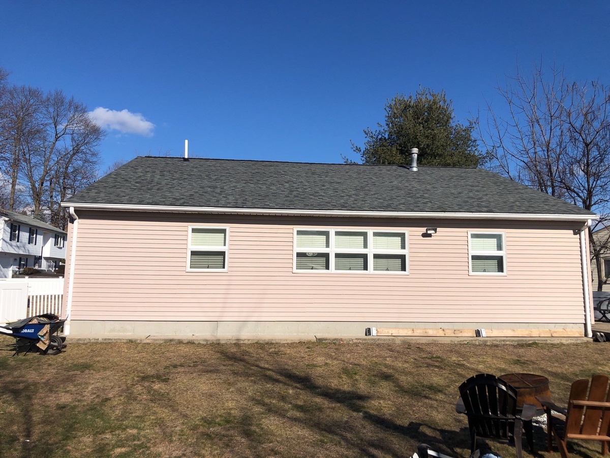 After — Wind Claim Approved, Roof Replaced — CertainTeed Integrity System in Granite Gray, North Providence, RI