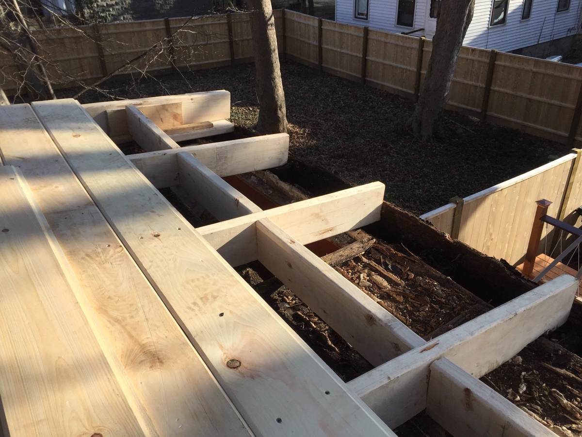 Roof structure rebuilt during Newport RI mod-bit installation