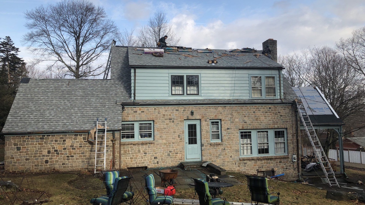 New chimney detail on Landmark roof replacement Warwick RI