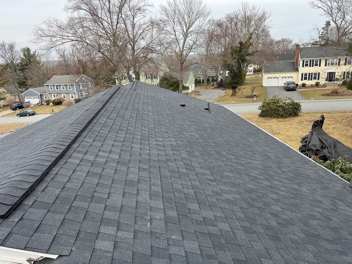 Finished CertainTeed Landmark PRO Charcoal Black roof replacement Lincoln RI