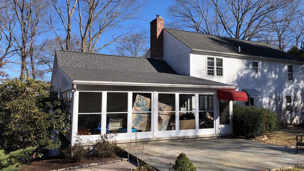After — CertainTeed Landmark PRO in Max Def Pewterwood — A Cumberland, RI Roof Replacement with Chimney Detail Work