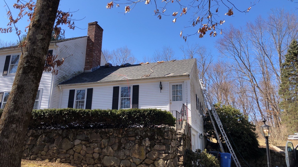 CertainTeed Landmark PRO in Max Def Pewterwood — A Cumberland, RI Roof Replacement with Chimney Detail Work