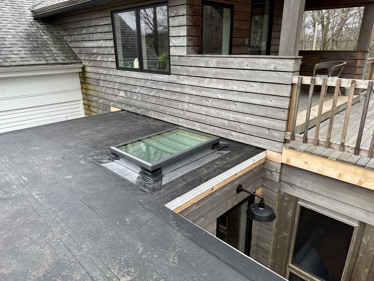 Tiverton, RI Commercial Low-Slope EPDM Roof with a New VELUX Fixed Skylight