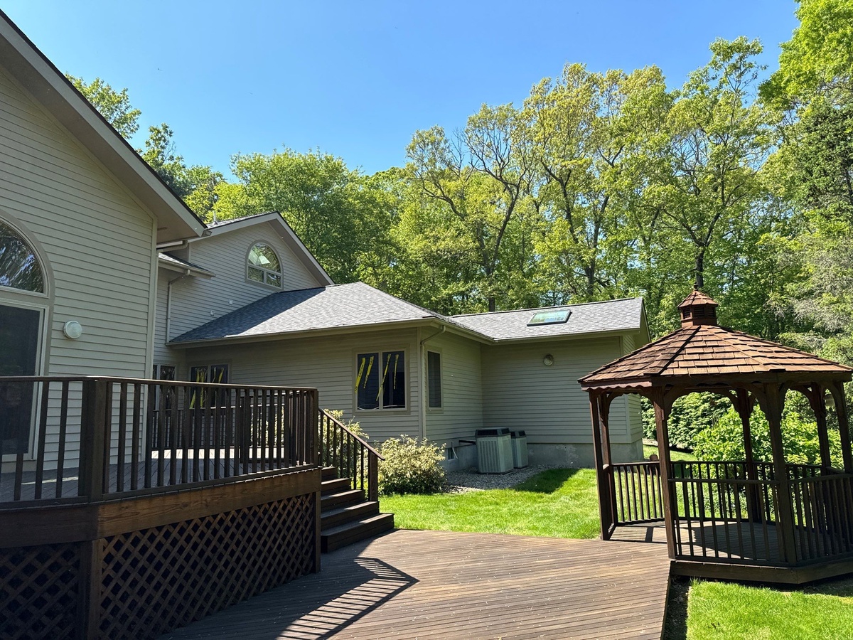A Complex Contemporary Roofline in Landmark PRO Driftwood — Cranston, RI Roof and Skylight Replacement