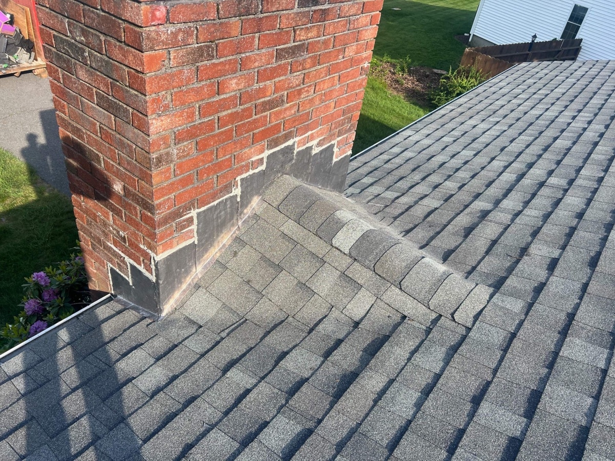 Cumberland, RI Roof Repair: CertainTeed Landmark Georgetown Gray & Chimney Flashing