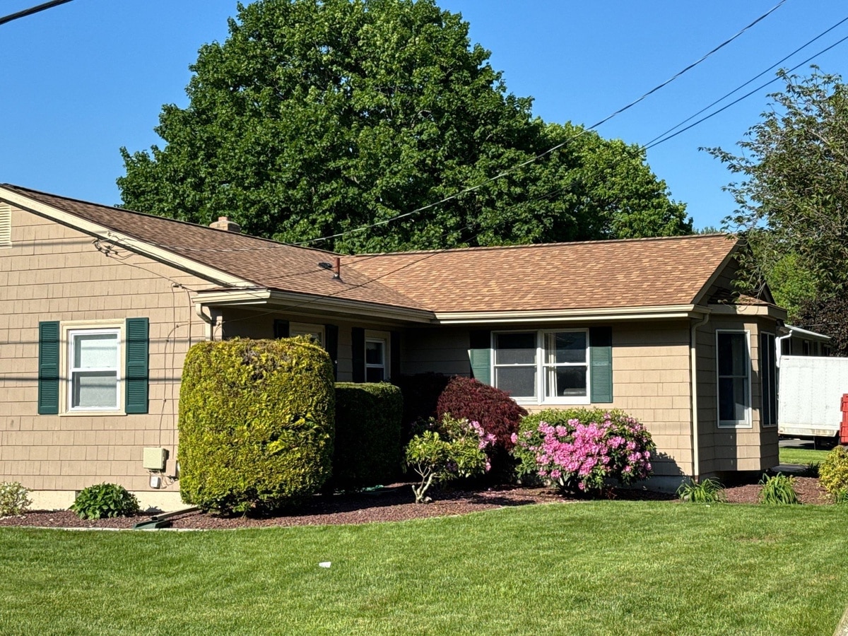 Coventry, RI Roof Repair: CertainTeed Landmark Resawn Shake Restoration with Chimney Work on Gervais Street