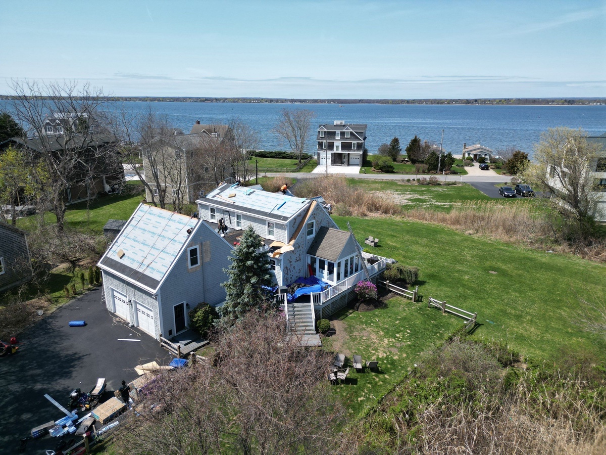 Roof, Skylights, and Cedar Siding by the Bay — CertainTeed Landmark Charcoal Black in Barrington, RI
