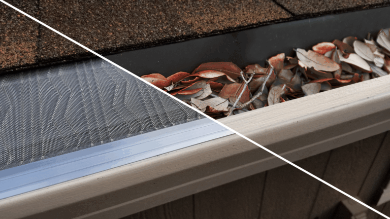 Gutter installation example by Pinnacle Roofing and Skylights