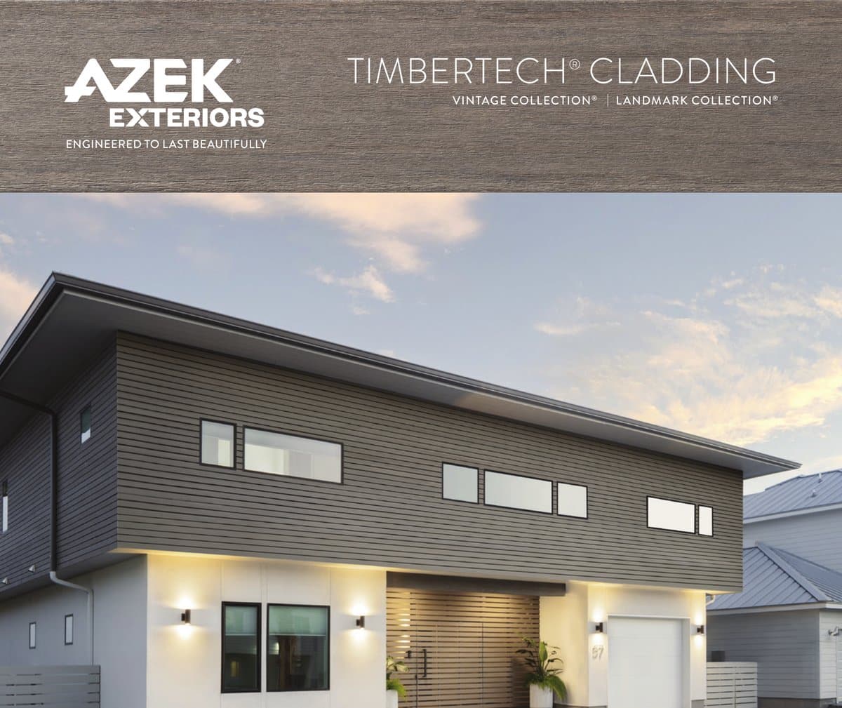 Azek TimberTech exterior cladding on modern residential home