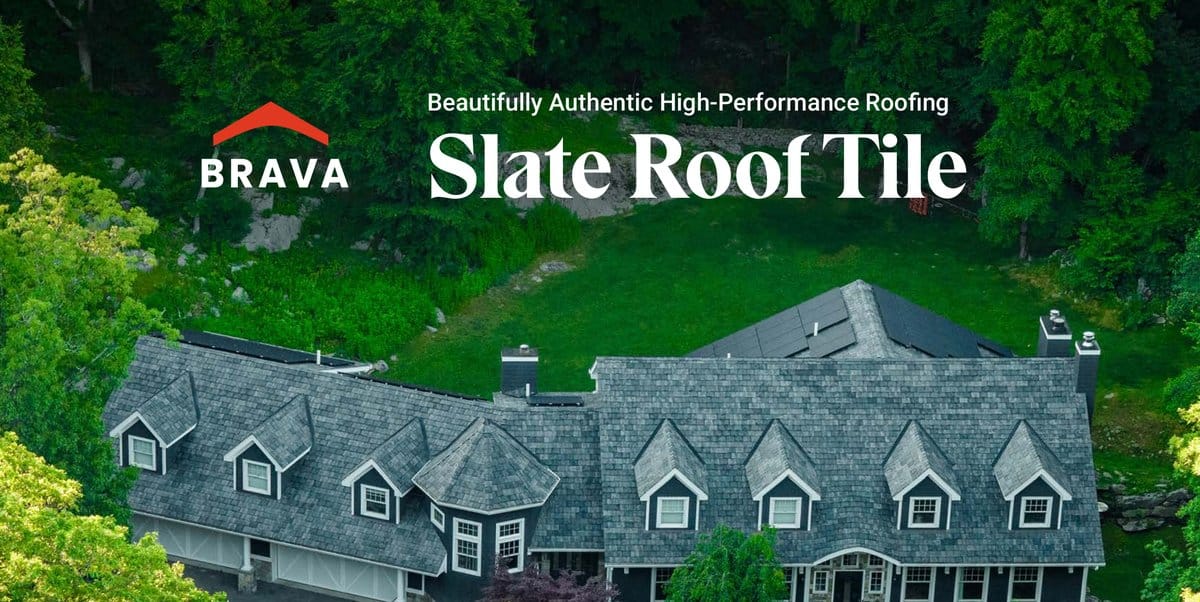 Brava slate composite roof tile on residential home