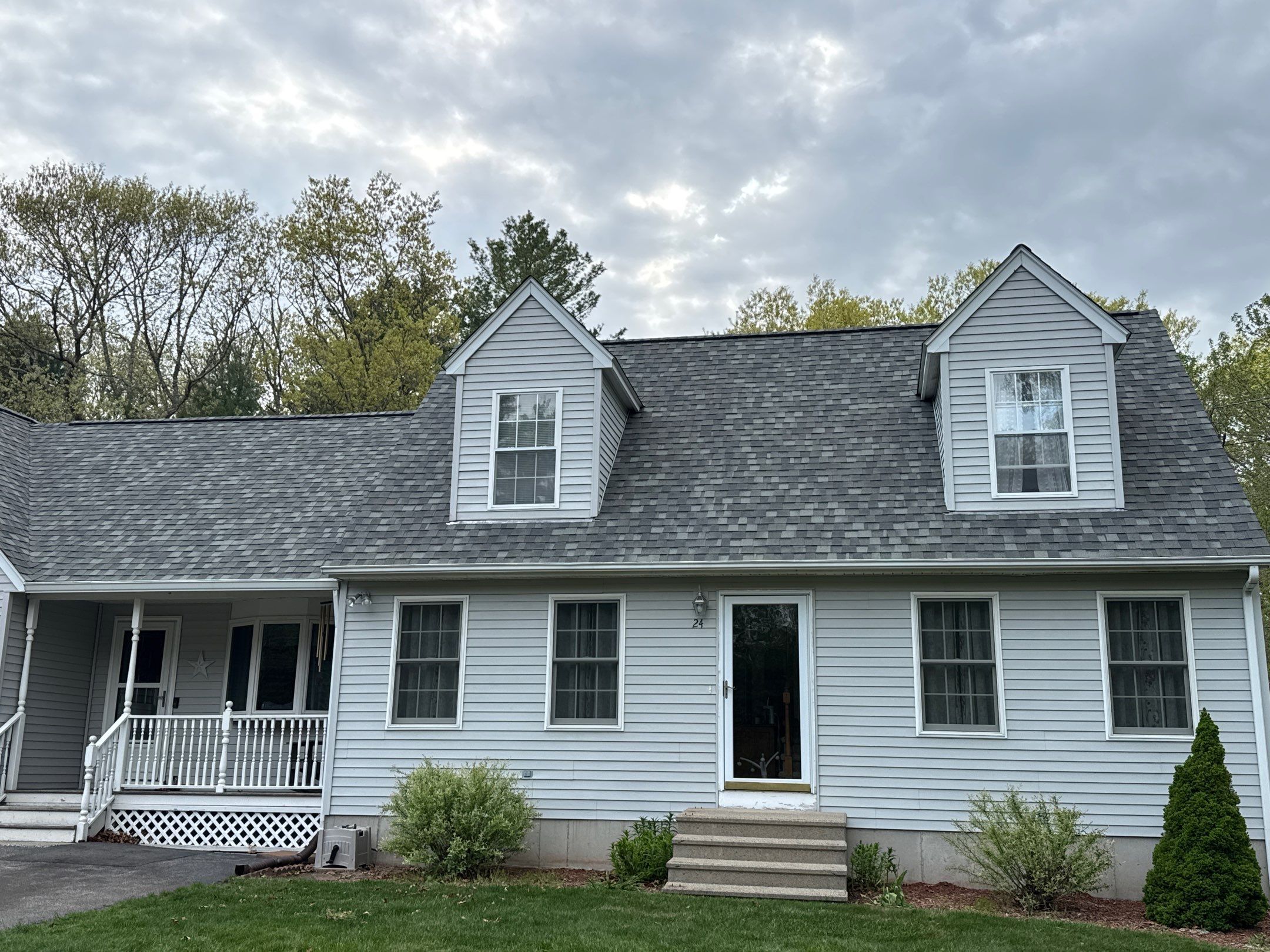 After — Richmond RI Storm Damage Restoration — CertainTeed Landmark Georgetown Gray Cape Reroof