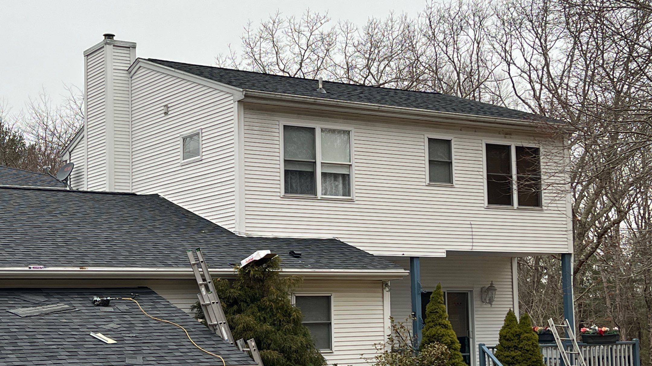 After — Exeter, RI Roof Repair — CertainTeed Landmark Re-Roof in Moire Black