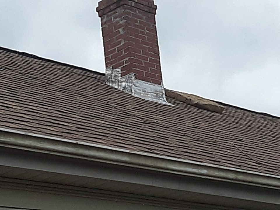 New chimney flashing and shingles, Johnston