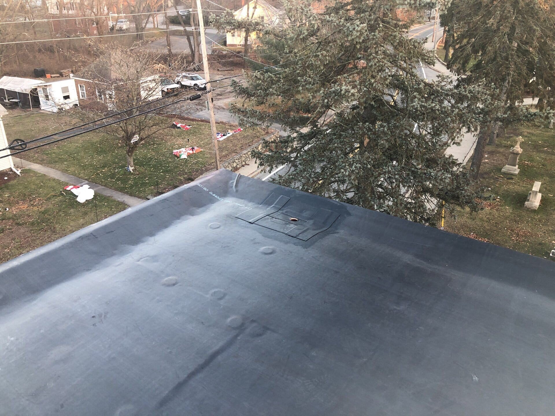 After — Cumberland, RI Commercial Roofing — EPDM Rubber Membrane on a Low-Slope Roof