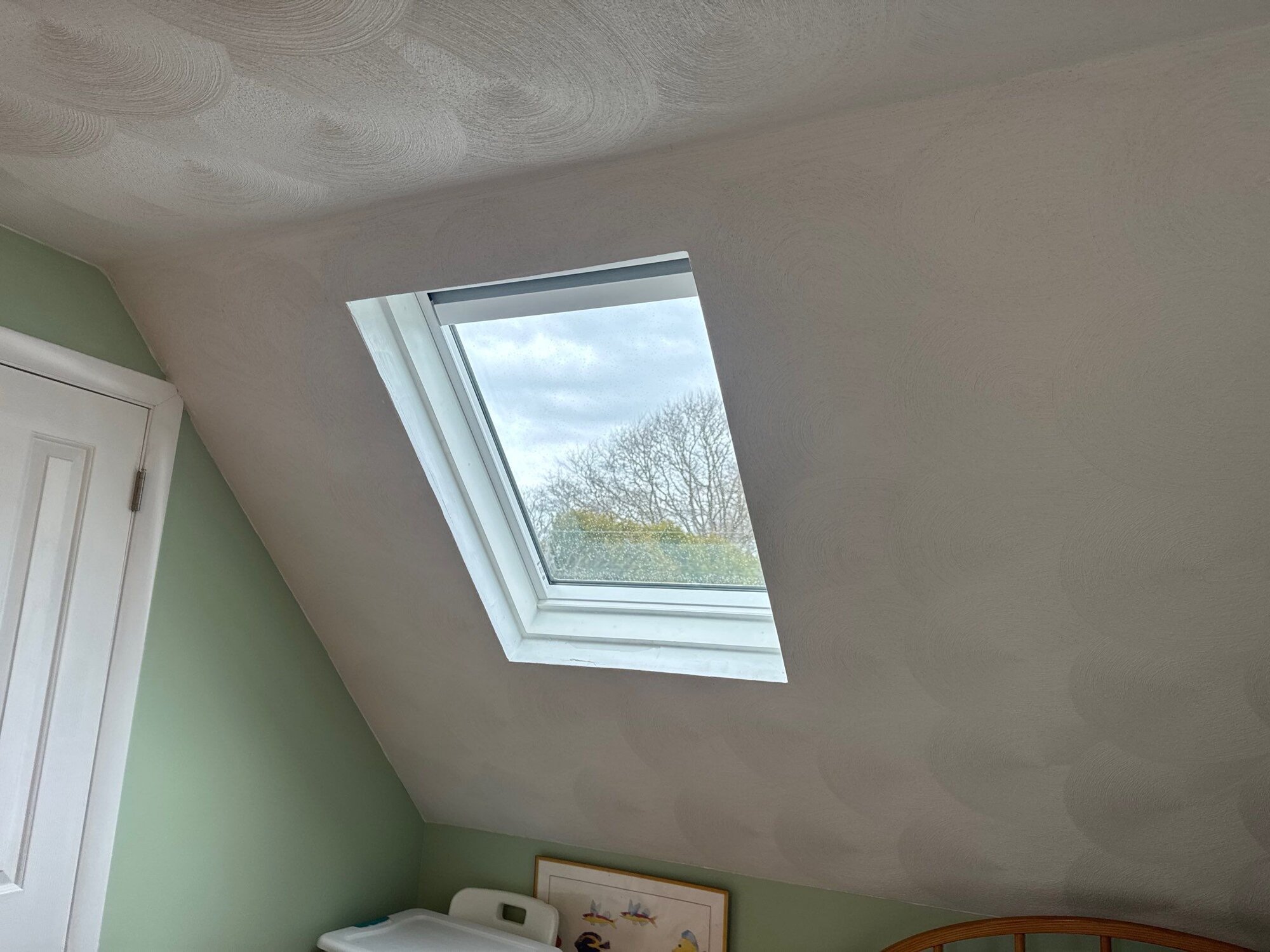 Natural light pours in through the new skylight