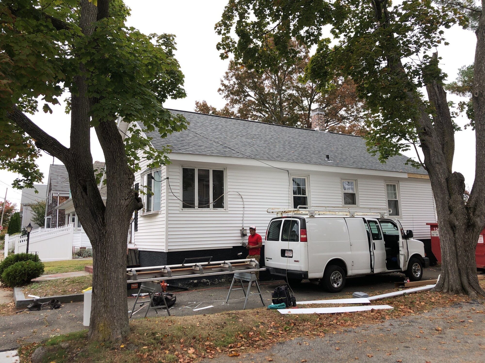 After — Pawtucket Storm Damage Restoration After a Tree Fell on the Roof