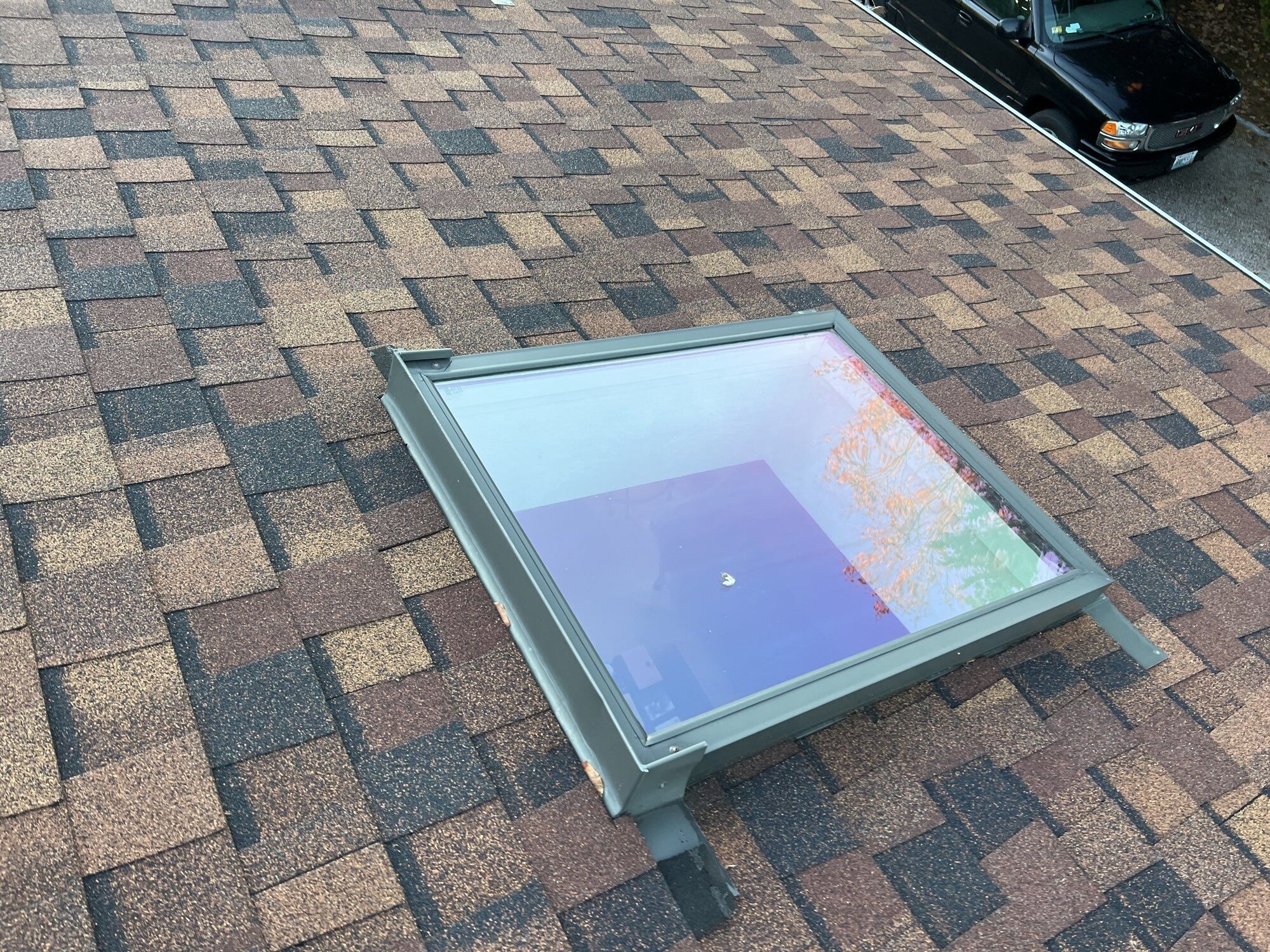 Natural light pours in through the new skylight