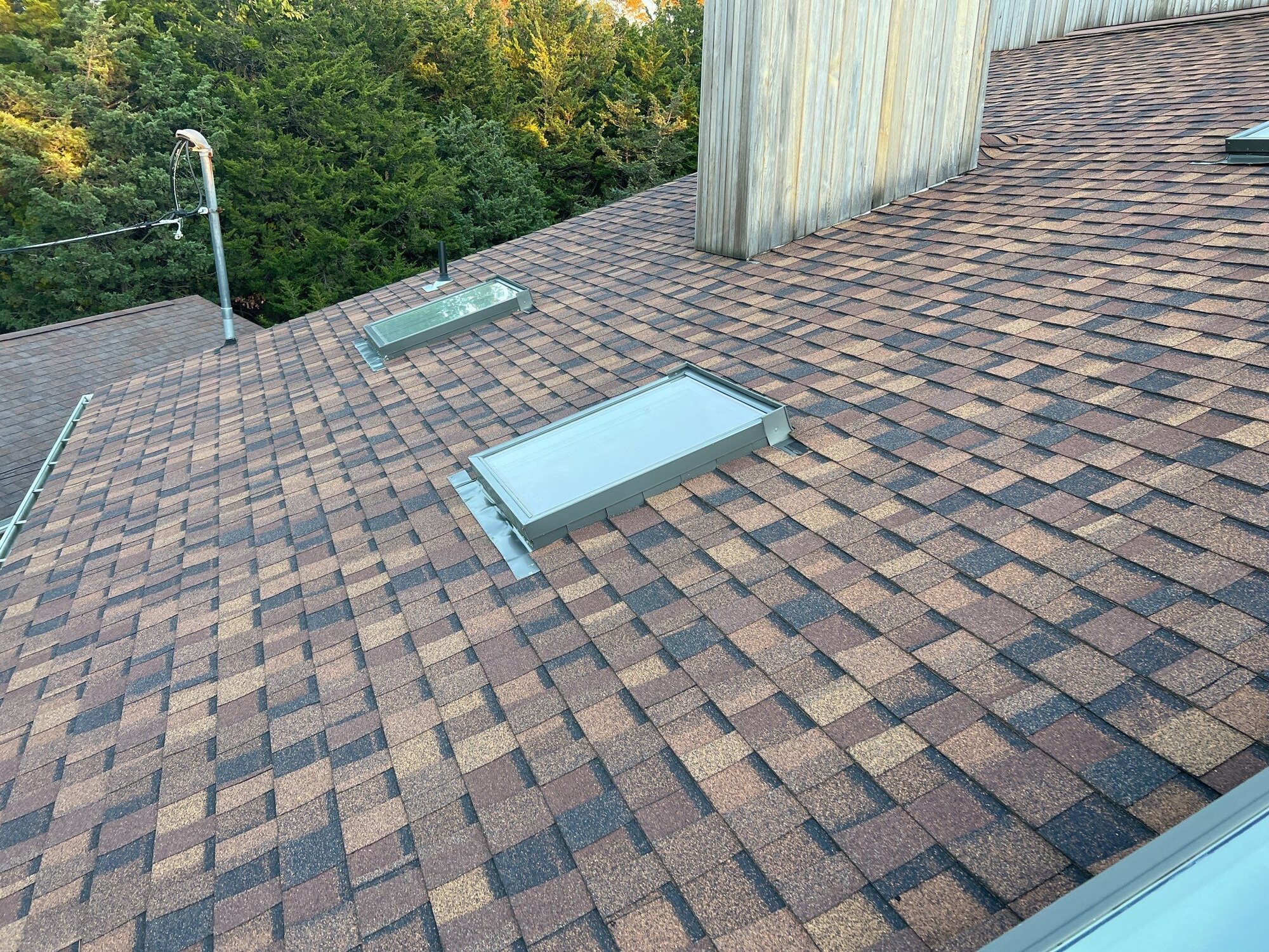 Charlestown, RI Skylights: Multiple Deck-Mounted Skylights in a New Architectural-Shingle Roof