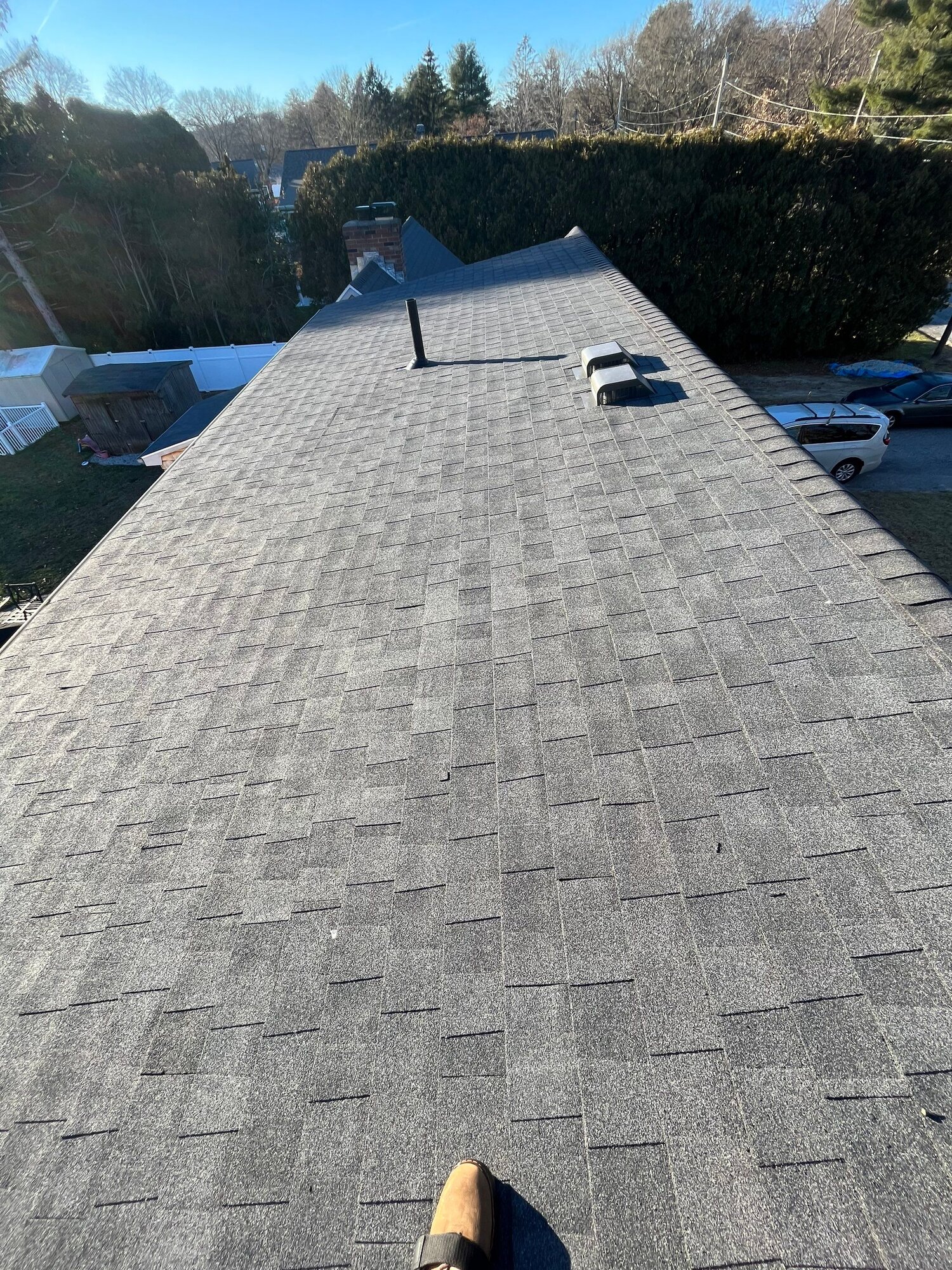 After — Smithfield, RI Roof Replacement: Attic Ventilation That Helps Prevent Winter Ice Dams