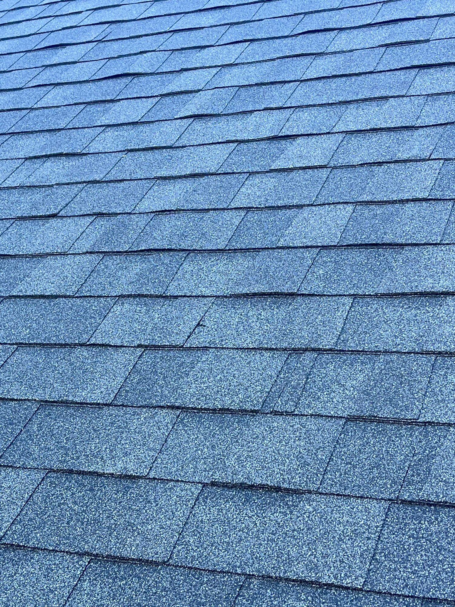 Clean ridge line where the exhaust ventilation is installed