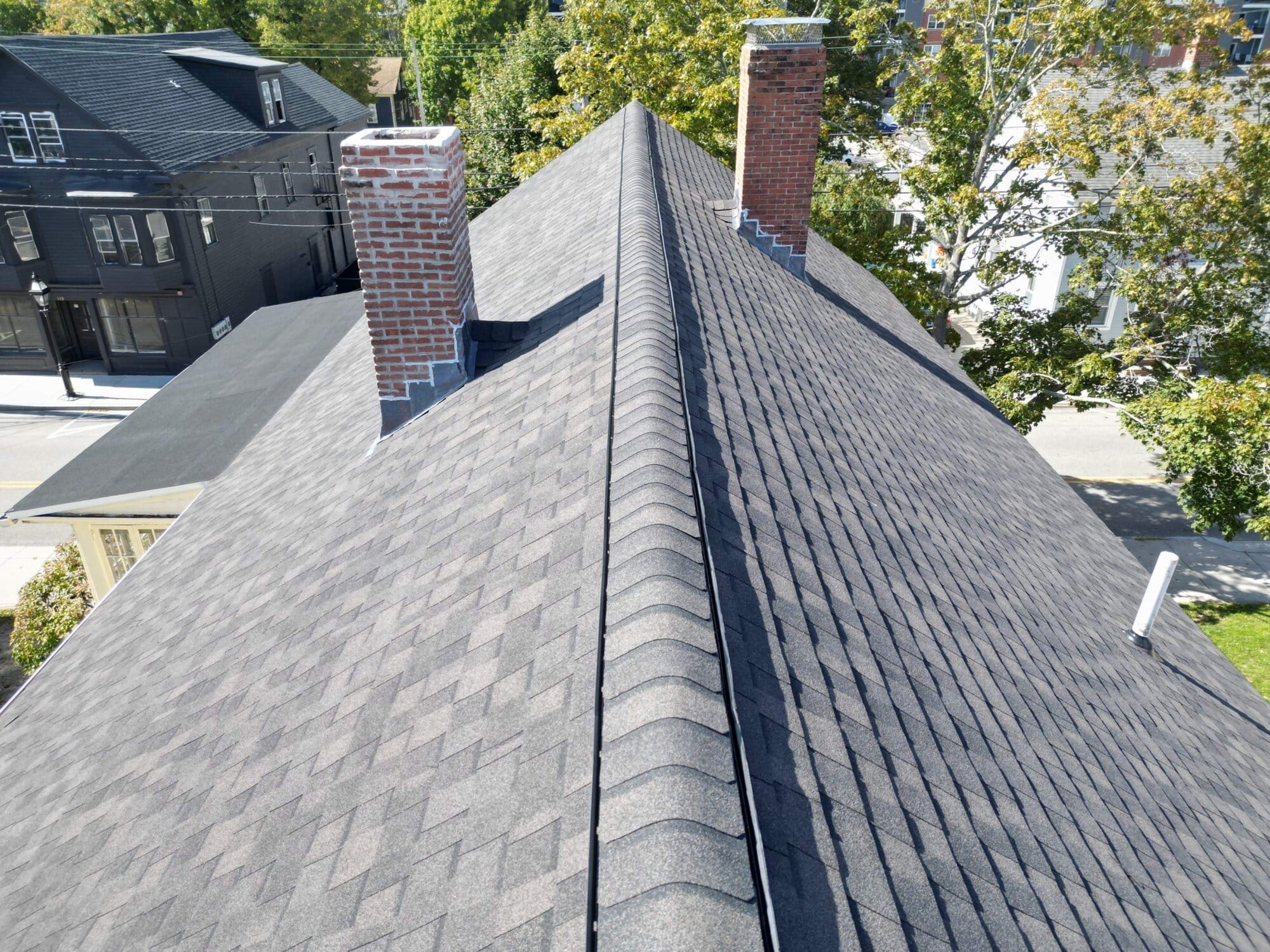 After — Warren, RI Attic Ventilation: Ridge Vent Fights Ice Dams on a Colonial