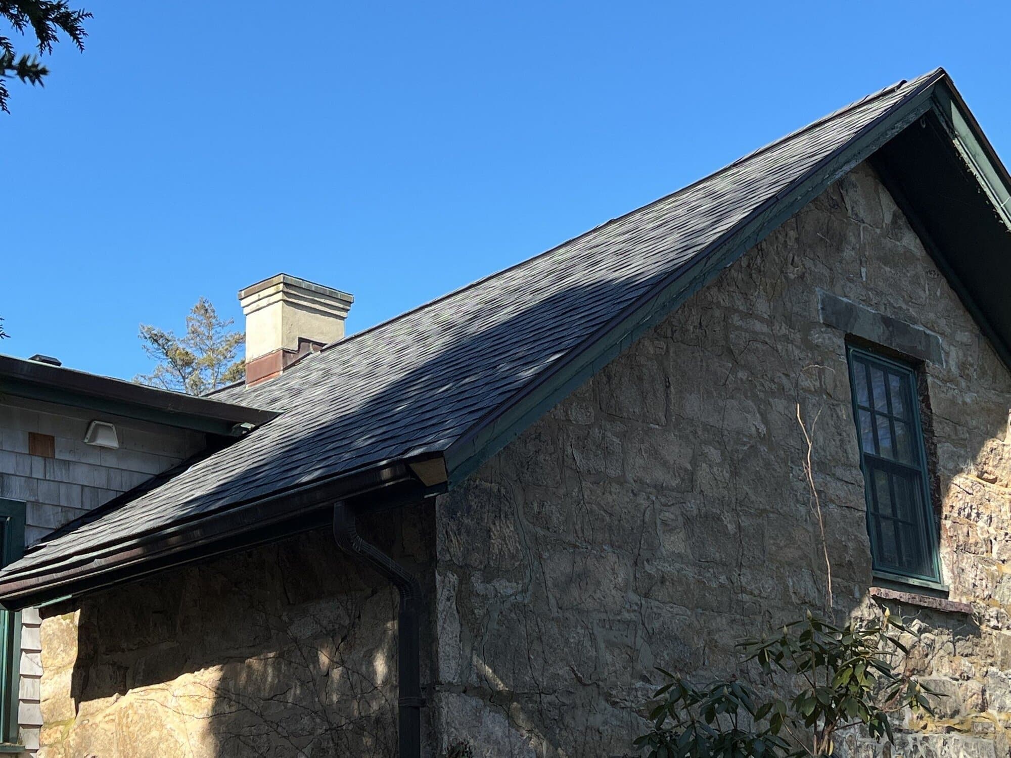 Skylight Installation in Newport, RI — Pewterwood Roof on a Stone Estate