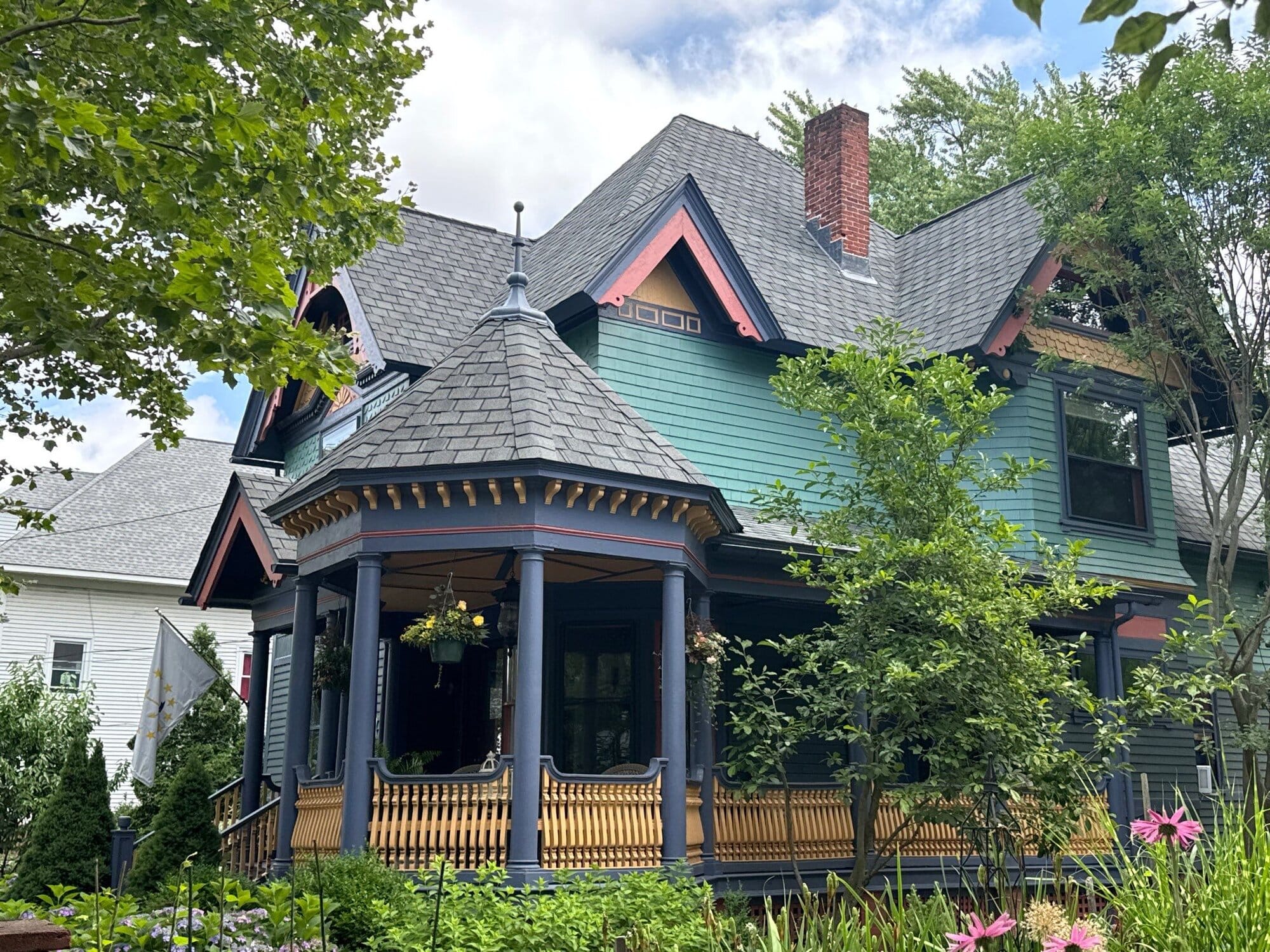 Restored roof after storm damage