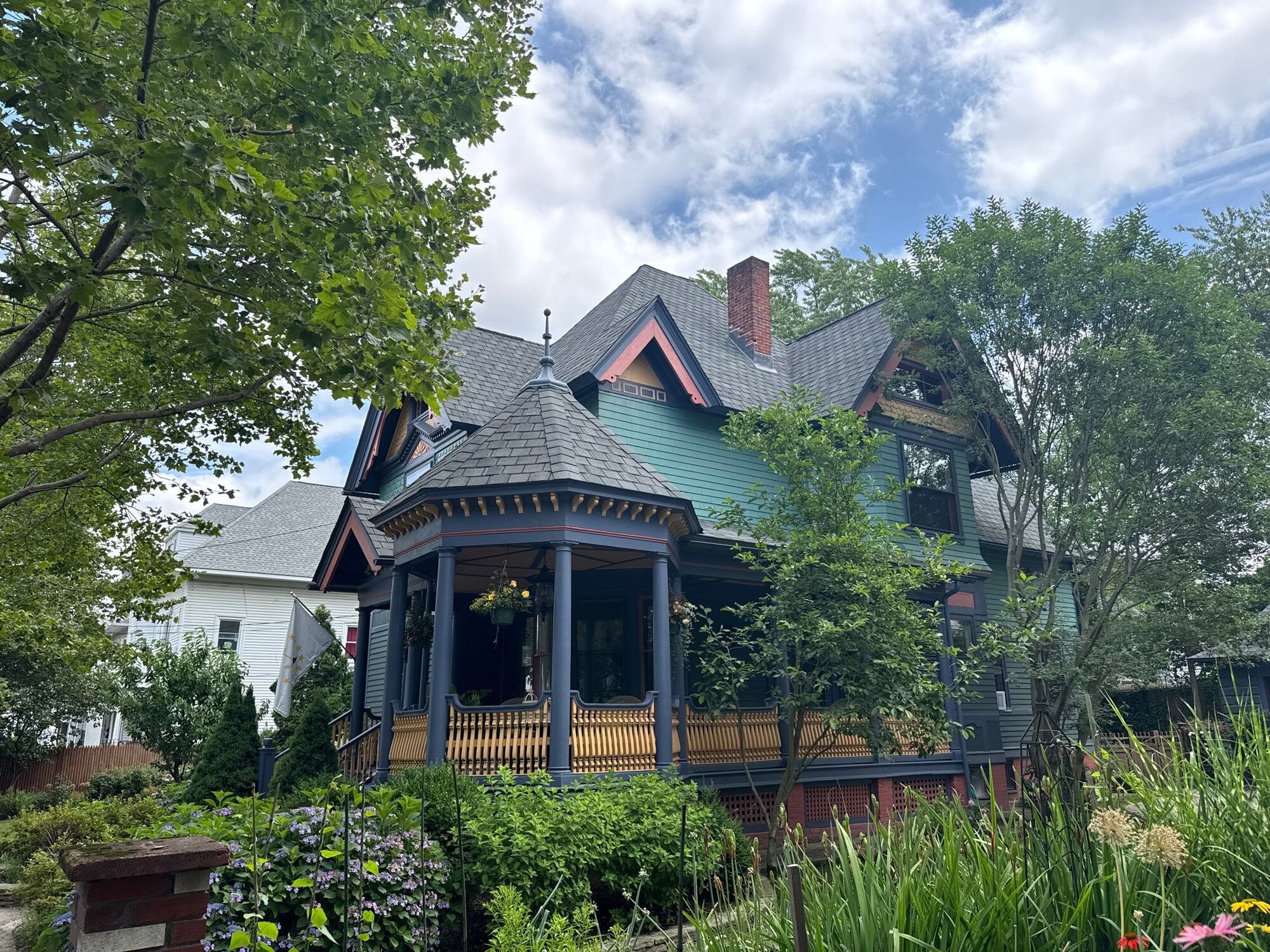 New roof replacing the storm-damaged sections