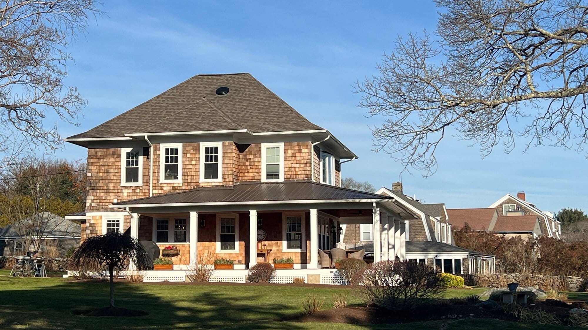 Restored roof after storm damage