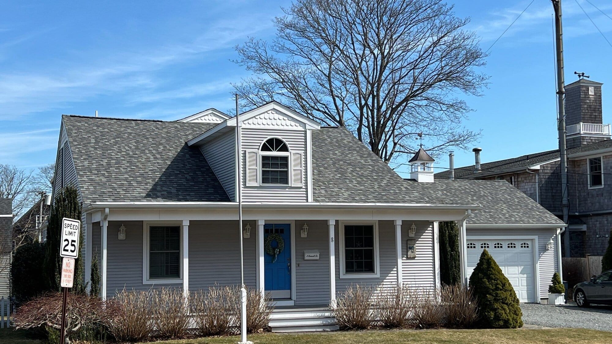 After — Jamestown Coastal Storm Damage Roof Restoration in Colonial Slate