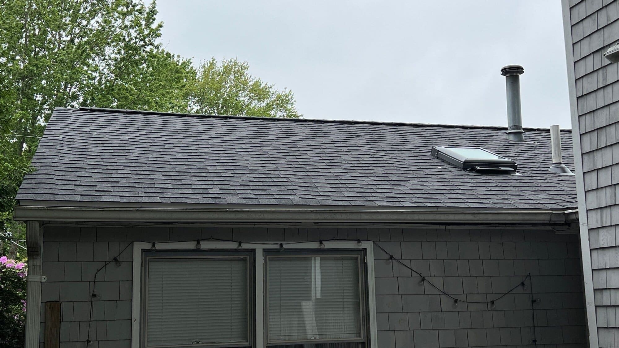 Restored roof after storm damage