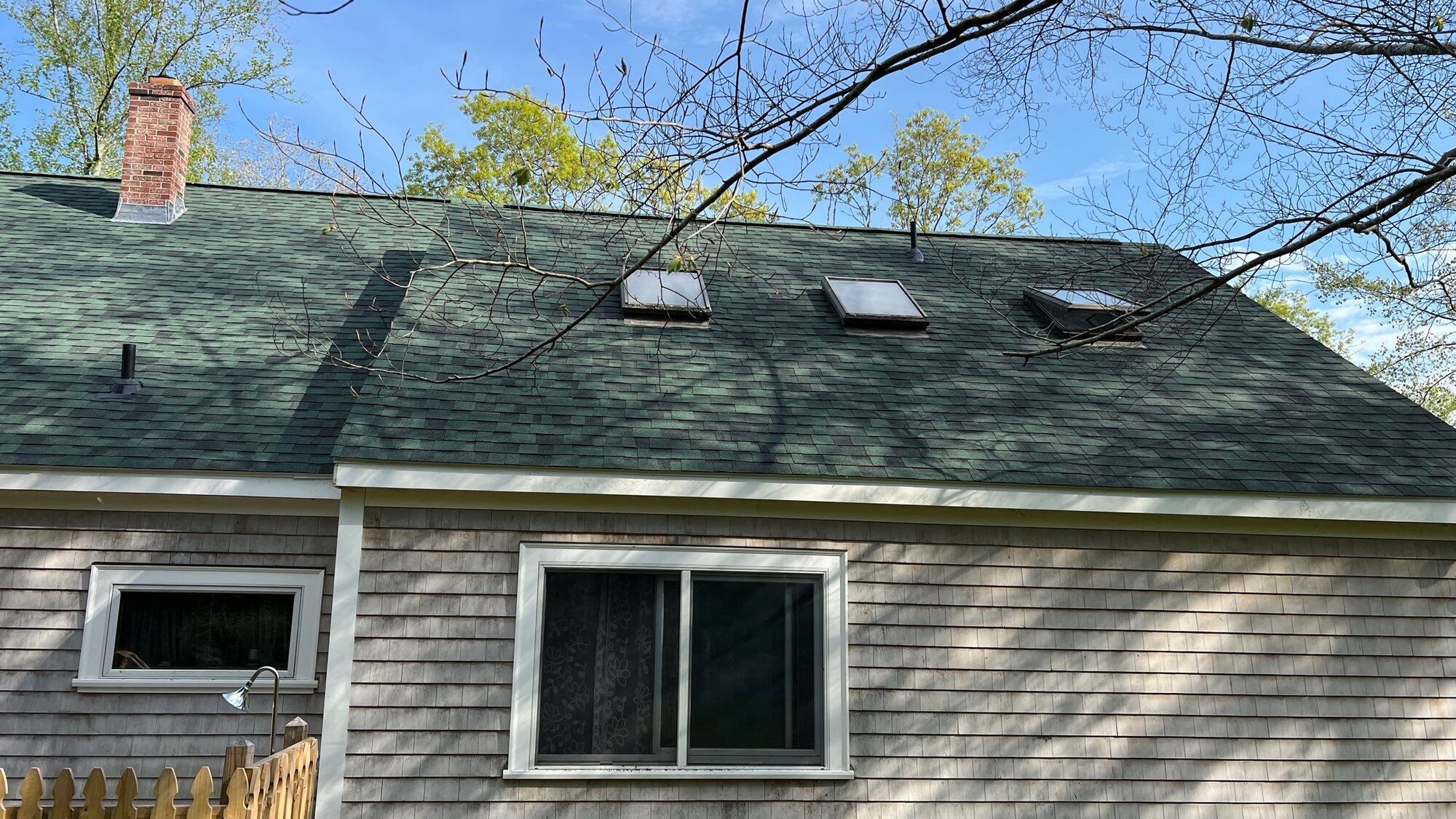 After — Skylight Installation in Richmond, RI — Roof Windows on a Gambrel Cottage