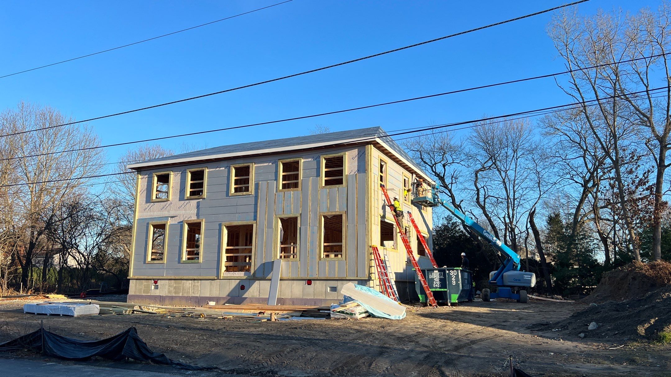 New Construction — CertainTeed Landmark Premium Roof, VELUX Skylights, Hardie Panel Siding, and EPDM Flat Roof in Barrington, RI