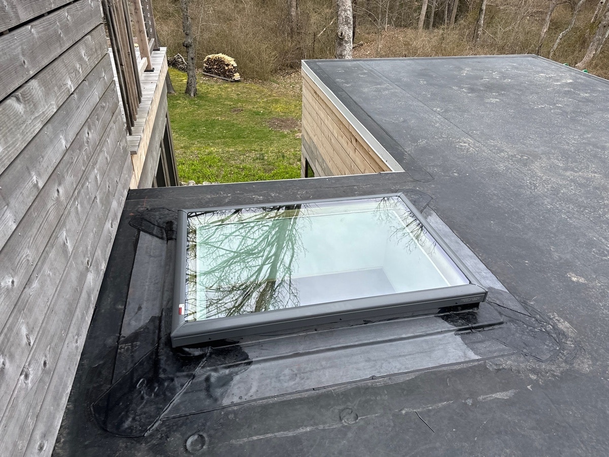 After — Tiverton, RI Commercial Low-Slope EPDM Roof with a New VELUX Fixed Skylight