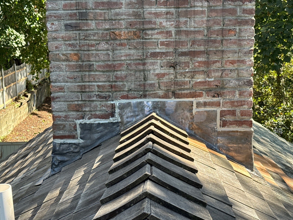 After — A 1720s Providence Landmark Gets a Modern Skylight — VELUX Solar-Powered Venting, Cedar Shake, and New Lead Flashing