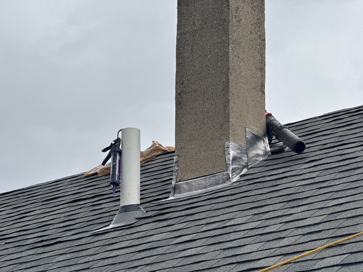 Chimney Sealed, Skylight Added, Roof Renewed — CertainTeed Landmark in Georgetown Gray, Bristol, RI