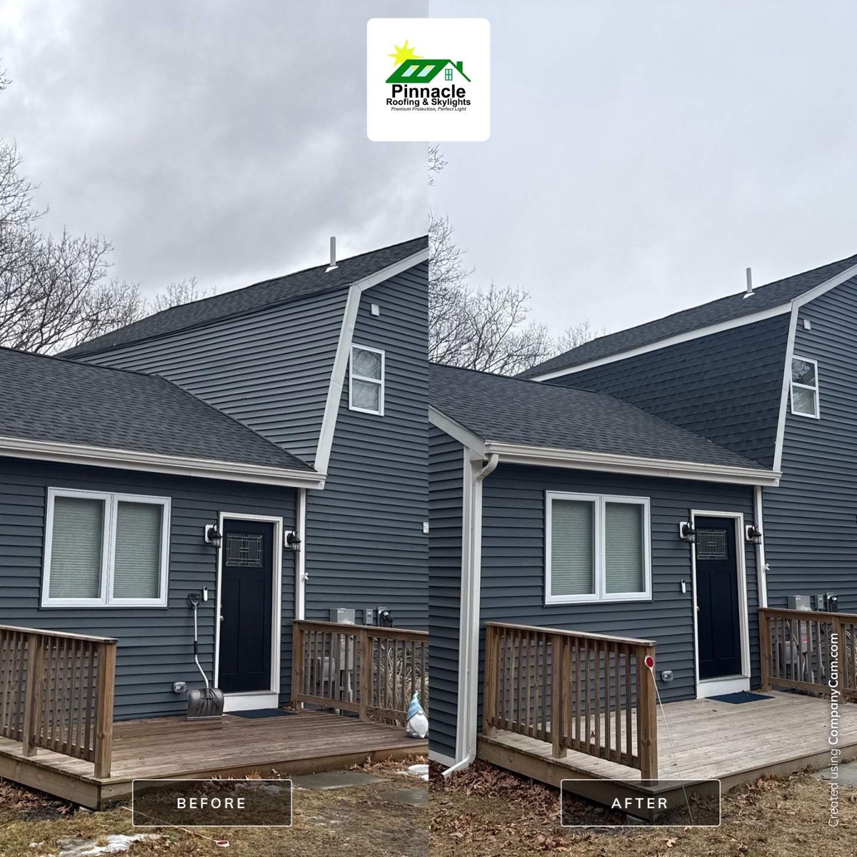 Showcase Project - GAF Timberline HDZ Johnston RI - Mansard roof section during tear-off revealing vinyl siding improperly used as roofing