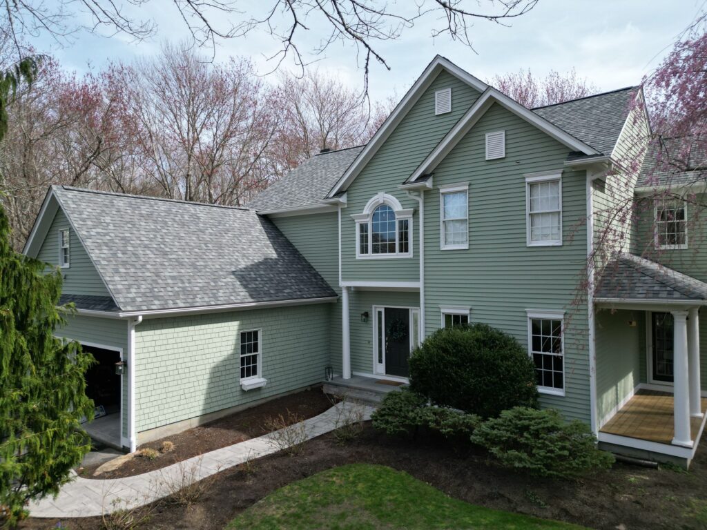 Completed CertainTeed Landmark PRO Pewterwood by Pinnacle Roofing in North Kingstown, Rhode Island