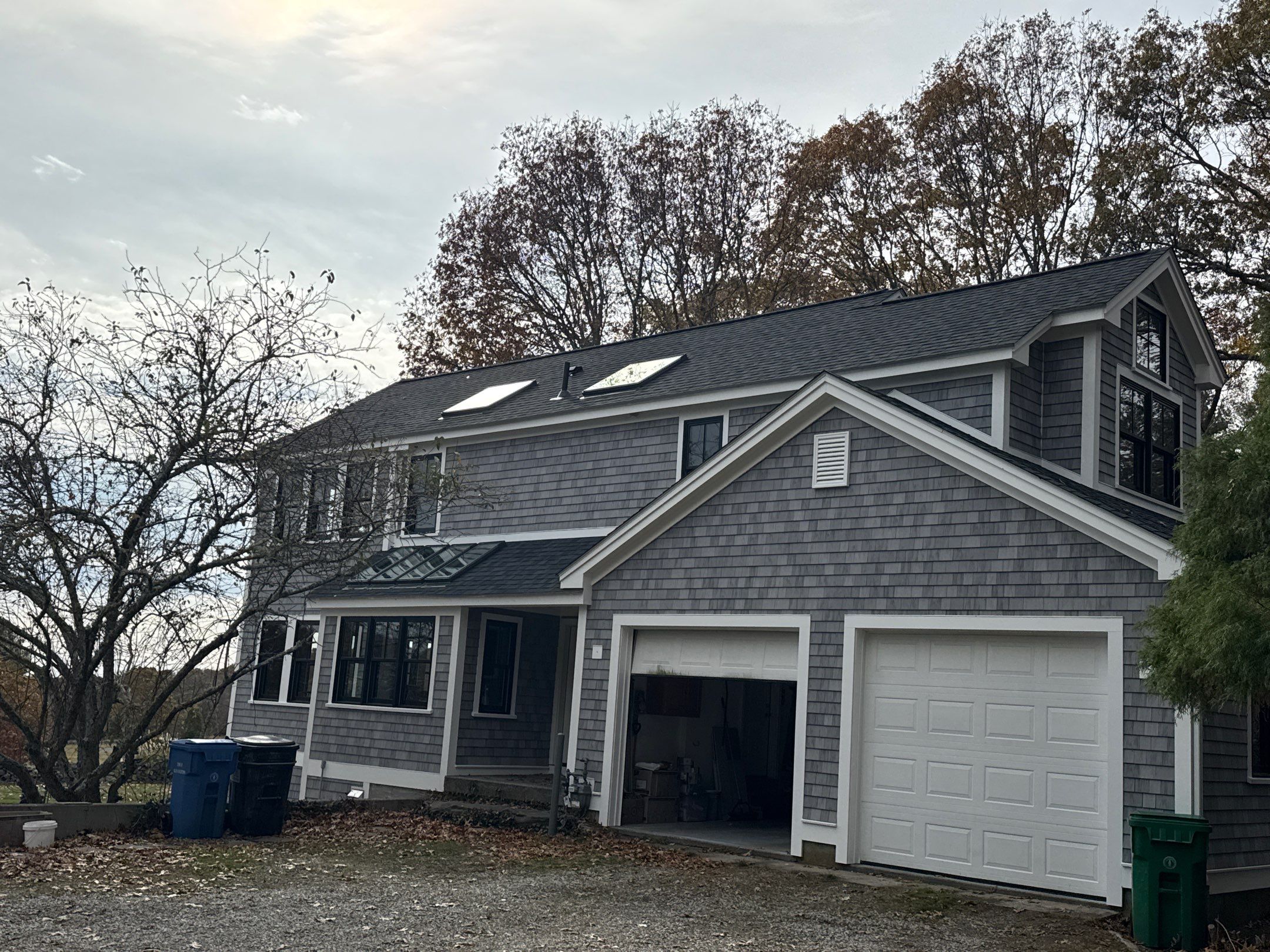 CertainTeed Landmark PRO Moire Black & VELUX Skylights — South Kingstown, RI