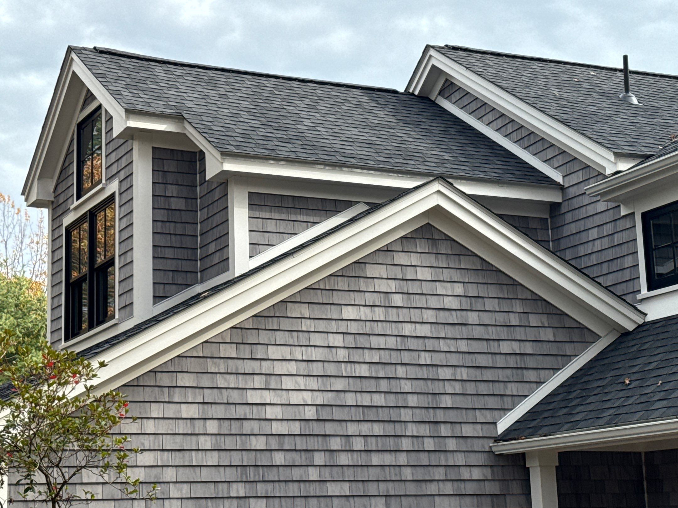 CertainTeed Landmark PRO Moire Black roof with VELUX skylights South Kingstown RI
