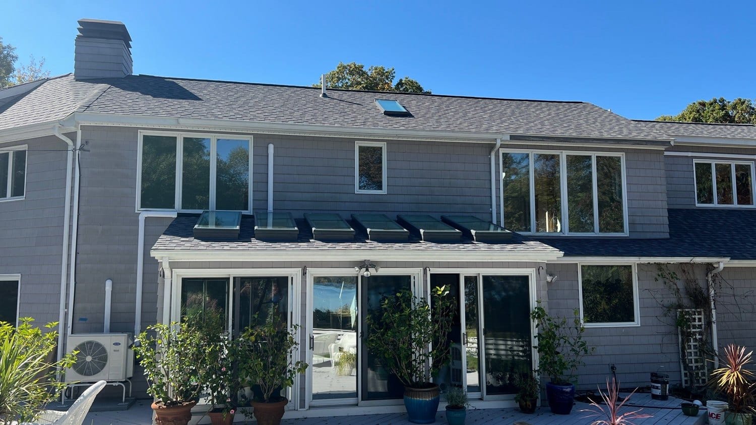 After — Skylights, Soffit Intake, and a NorthGate Driftwood Roof That Breathes — South Kingstown