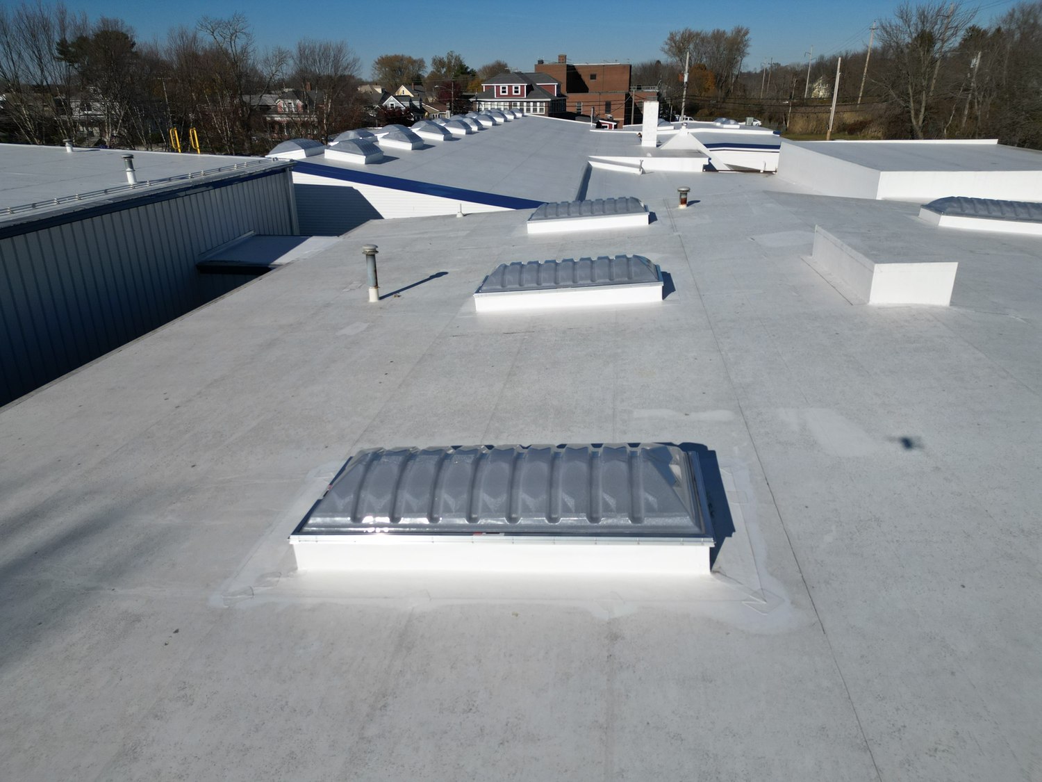 A VELUX dome skylight on the low-slope Warren roof