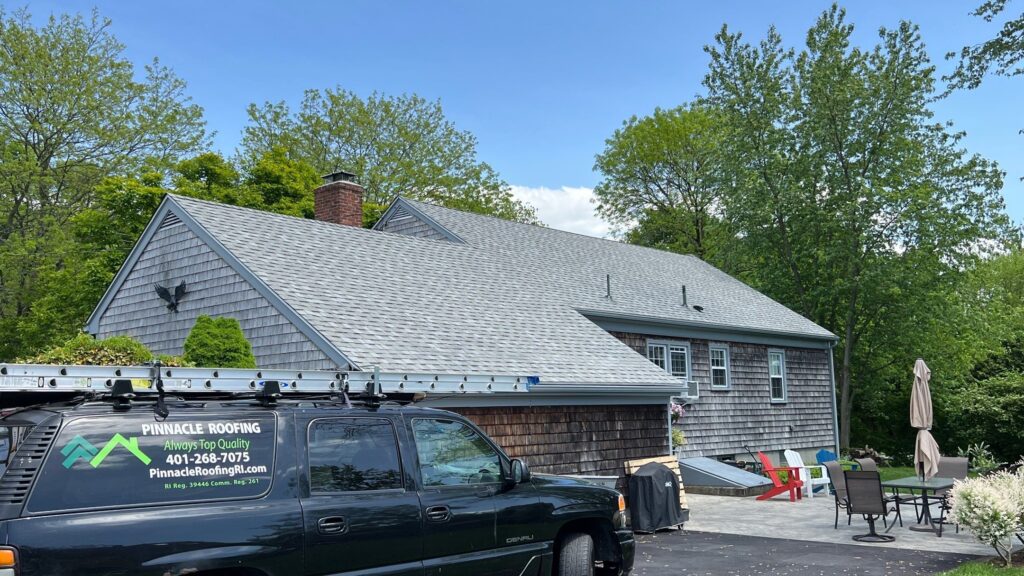 Roof replacement in Bristol, RI with asphalt shingles — Project #11700 by Pinnacle Roofing & Skylights