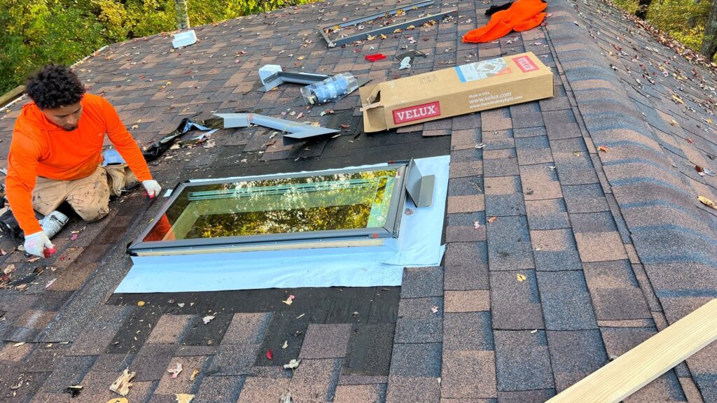 Skylight installation in Charlestown, RI with VELUX skylights — Project #12133 by Pinnacle Roofing & Skylights